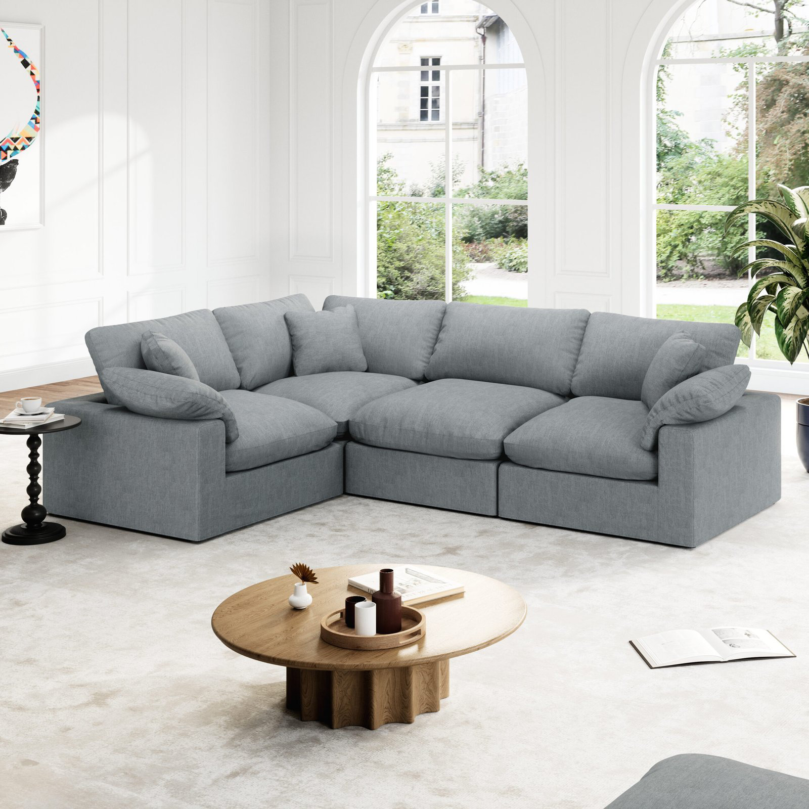 Hokku Designs Upholstered Cloud Modular Sectional Sofa
